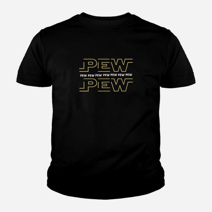 Pew Pew Comic-Sound-Effekt Kinder Tshirt, Schwarzes Design für Comic-Fans