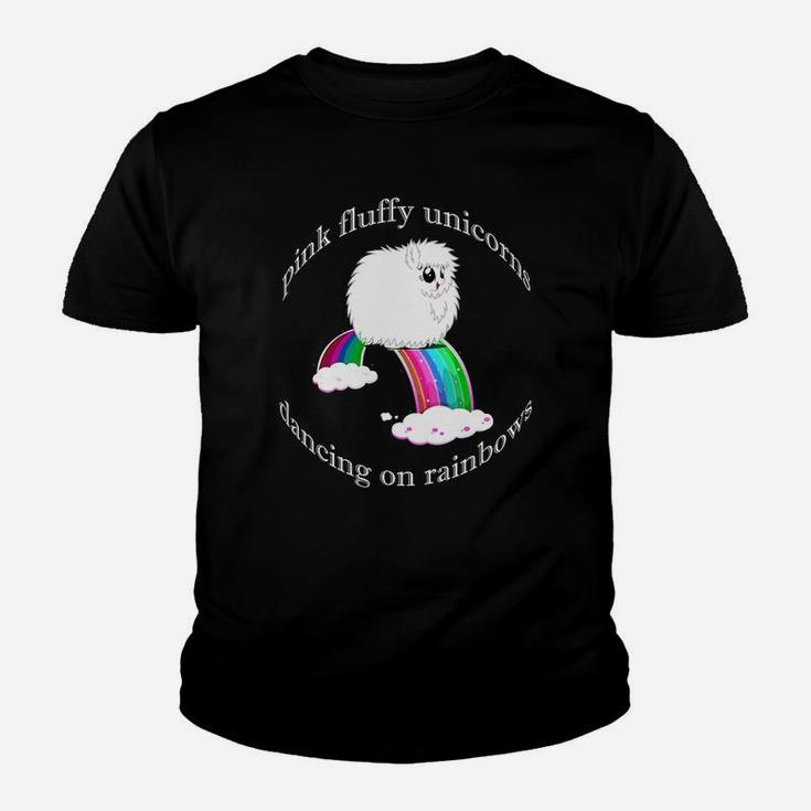 Pfudor T Shirt - Pink Fluffy Unicorns Dancing On Rainbows Youth T-shirt