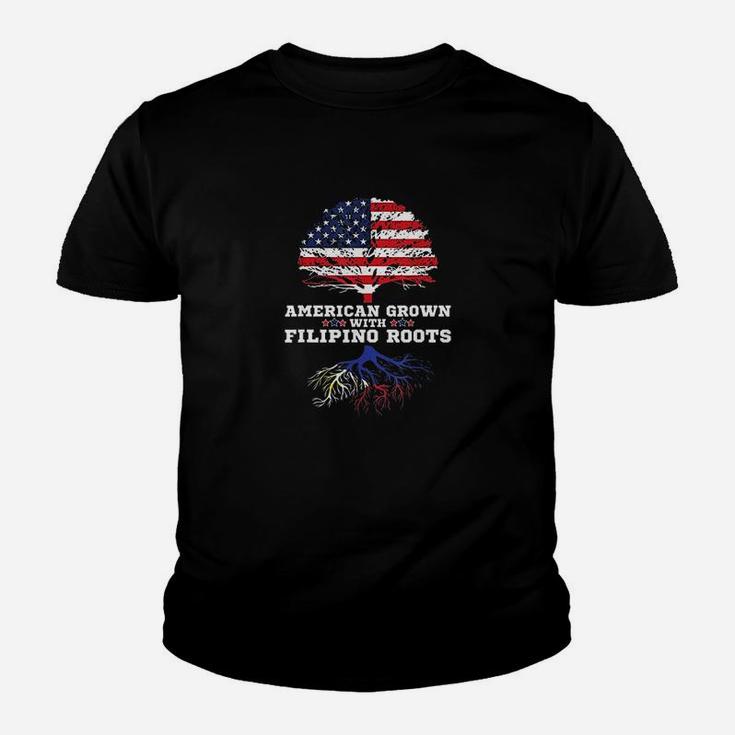 Philippines Roots Gift American Grown Filipino Roots Kid T-Shirt