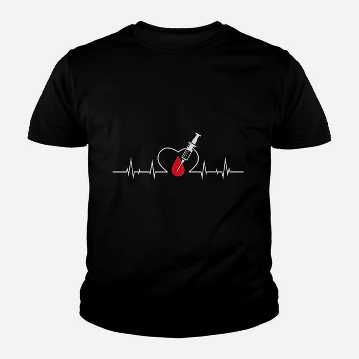 Phlebotomist Heart Blood Phlebotomy Pulse Syringe Gift Kid T-Shirt