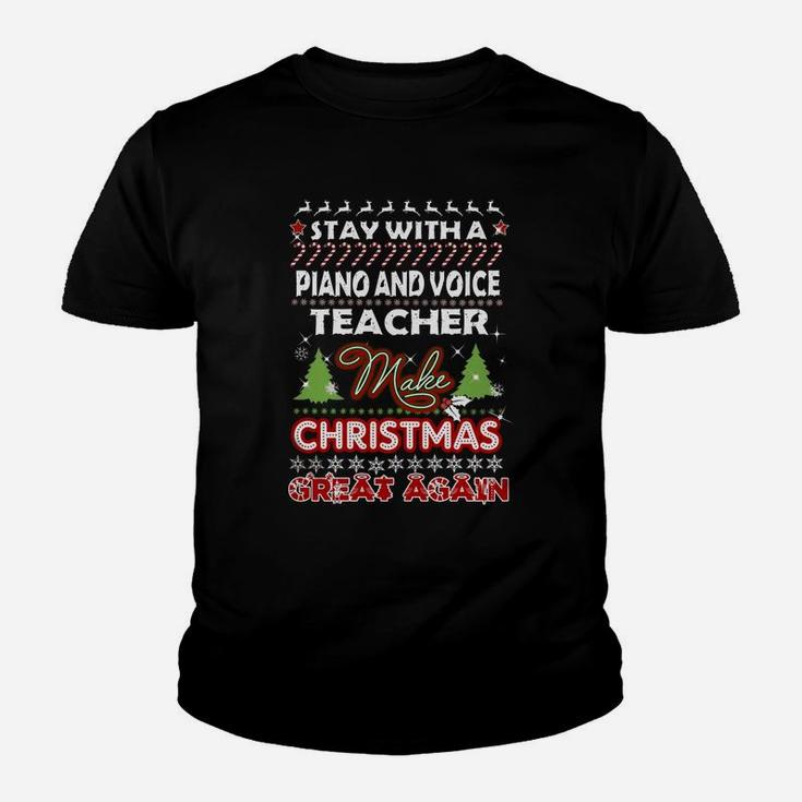 Piano And Voice Teacher Christmas Kid T-Shirt