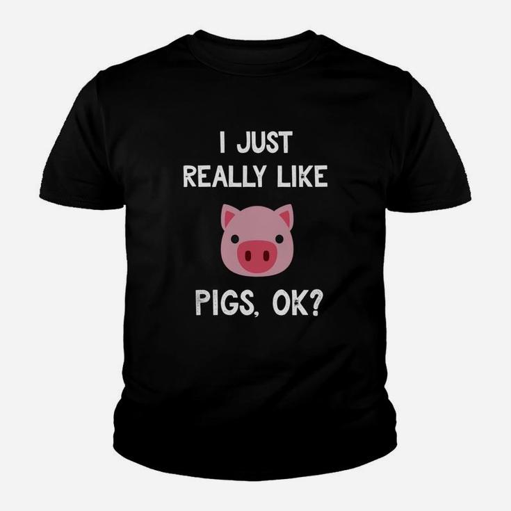 Pig Shirt I Just Really Like Cute Pig Lovers Gifts Kid T-Shirt
