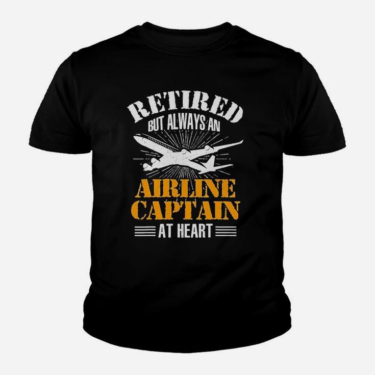 Pilot Retired But Always An Airline Captain At Heart Kid T-Shirt