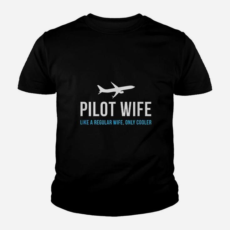 Pilot Wife Funny Cute Airplane Aviation Gift Kid T-Shirt