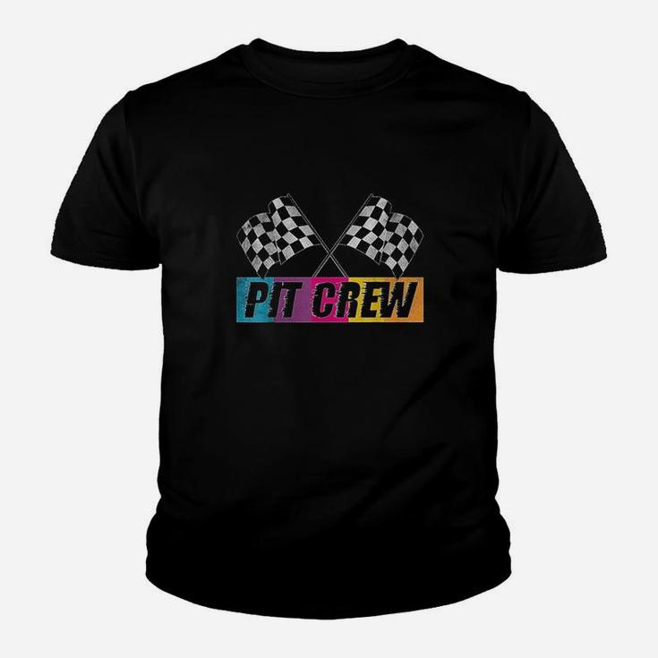 Pit Crew Race Car Party Checkered Flag Car Racing Party Gift Kid T-Shirt