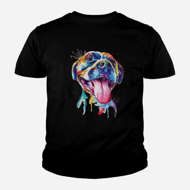 Pitbull Animal Colorful Dog Breed Gift Kid T-Shirt
