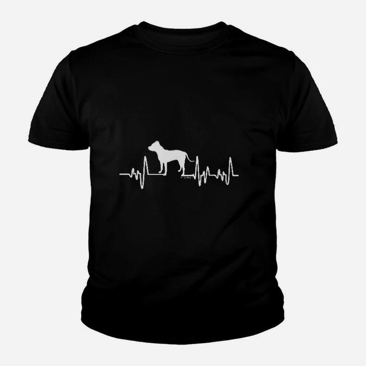 Pitbull Gifts Dog Lover Heartbeat Pitbull Kid T-Shirt