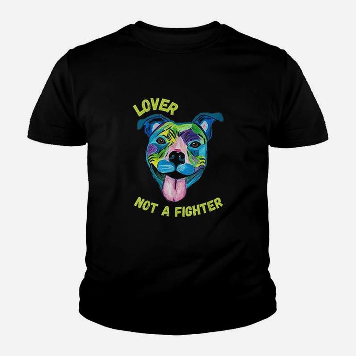 Pitbull Lover Not A Fighter Art Dog Mom Dad Kid T-Shirt