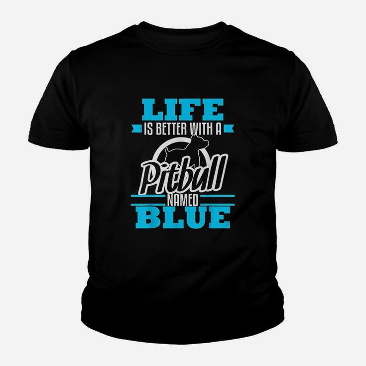 Pitbull Named Blue Dog Mom Dad Kid T-Shirt