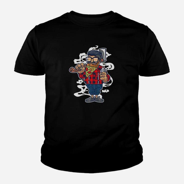 Pizza For Dad Kids Man Beard With Pizza Slice Gifts Kid T-Shirt