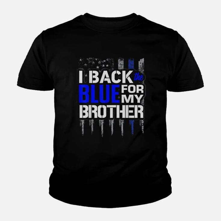 Police Thin Blue Line I Back The Blue For My Brother Kid T-Shirt