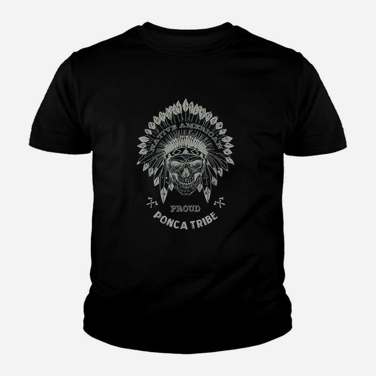 Ponca Tribe Native American Indian Respect Skull Design Kid T-Shirt