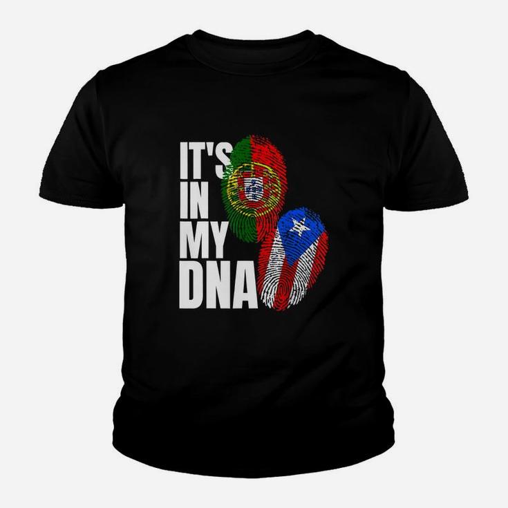 Portuguese Mix Puerto Rican Dna Flag Kid T-Shirt