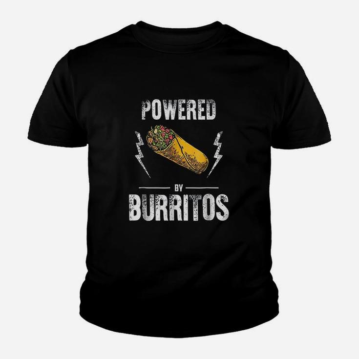 Powered By Burritos Funny Mexican Food Lover Kid T-Shirt