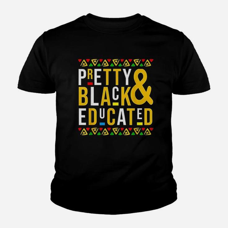 Pretty Black And Educated Black History Month Kid T-Shirt