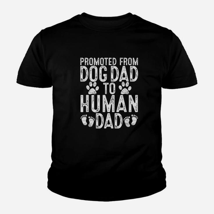 Promoted From Dog Dad To Human Dad Kid T-Shirt