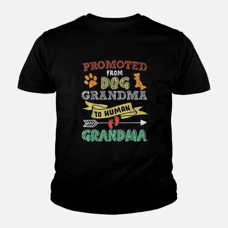 Promoted From Dog Grandma To Human Grandpa Kid T-Shirt