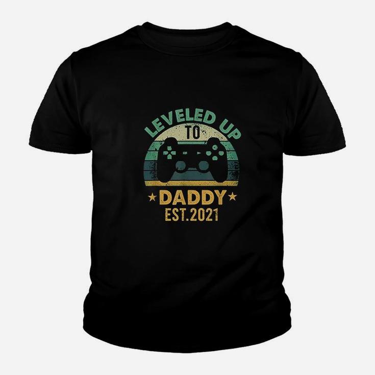 Promoted To Daddy Est 2021 Leveled Up To Daddy Kid T-Shirt