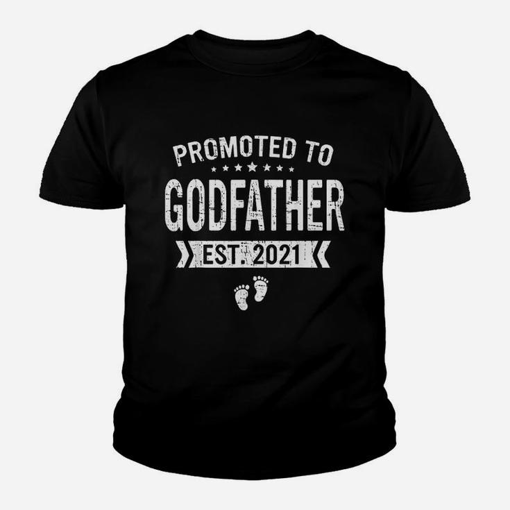 Promoted To Godfather Est 2021 Gift Fathers Day Kid T-Shirt