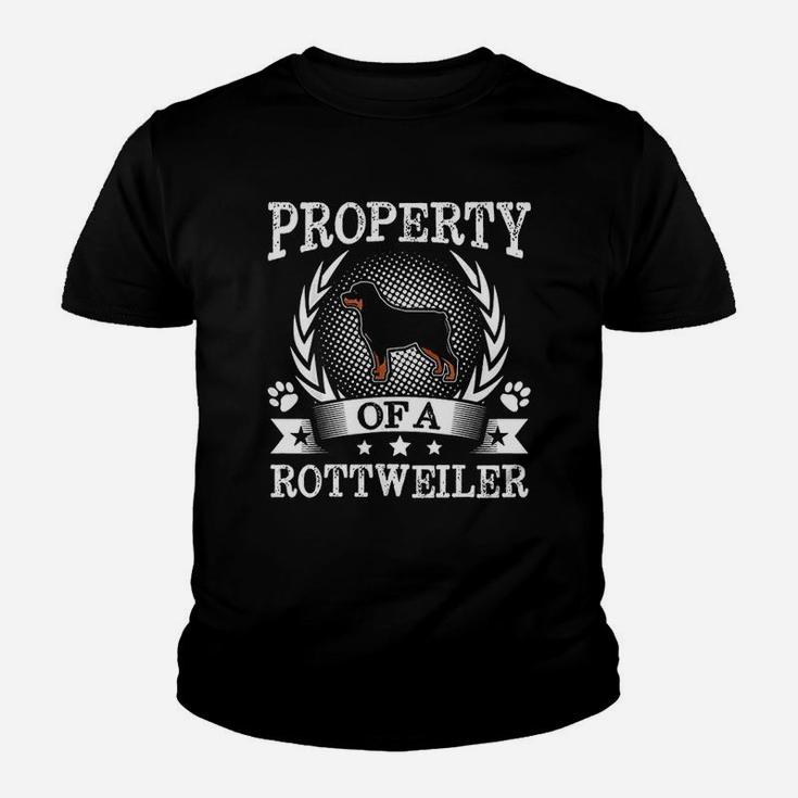 Property Of A Rottweiler Cute Dog Lover Kid T-Shirt