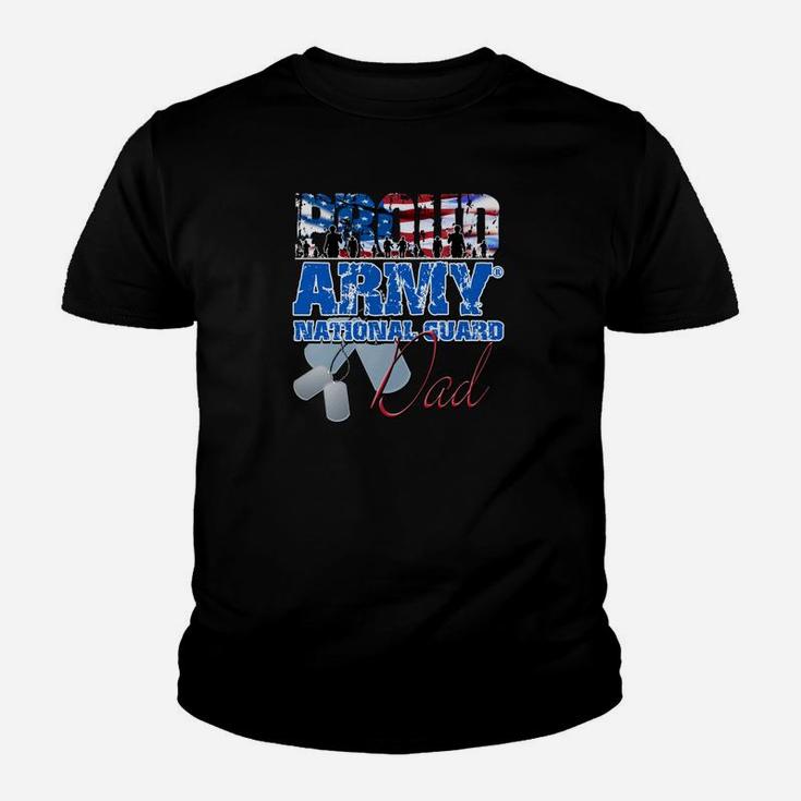 Proud Army National Guard Dad Usa Flag Fathers Day Shirt Kid T-Shirt