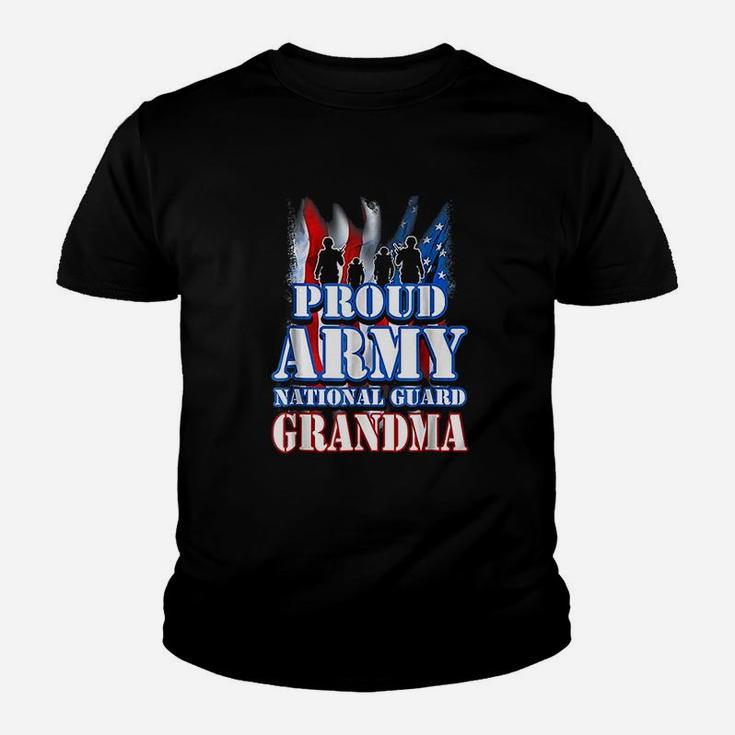 Proud Army National Guard Grandma Usa Flag Kid T-Shirt