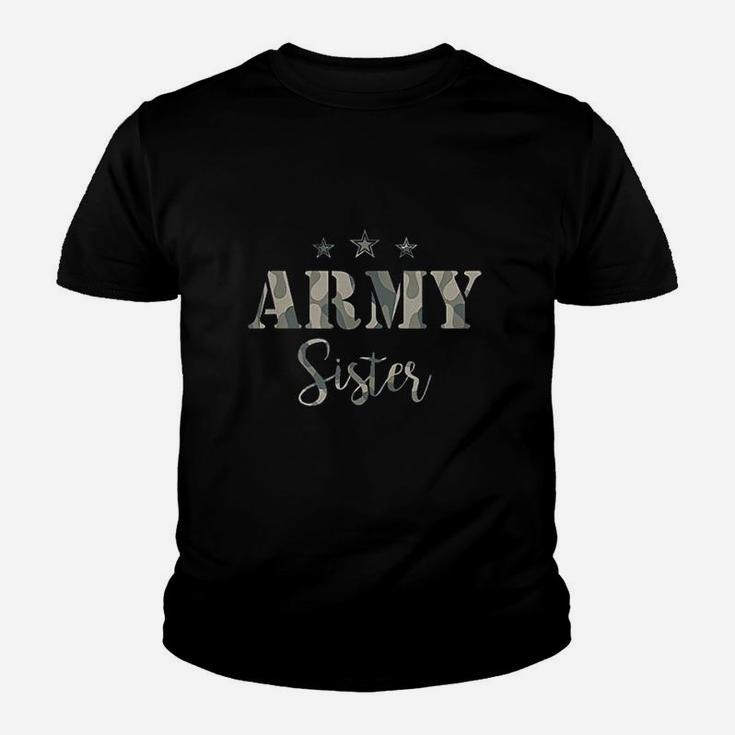 Proud Army Sister Camouflage Army Sister Kid T-Shirt