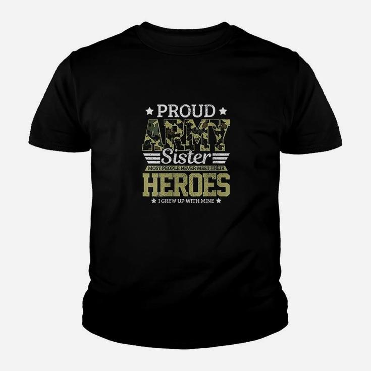 Proud Army Sister Military Soldier Brother Pride Gift Kid T-Shirt