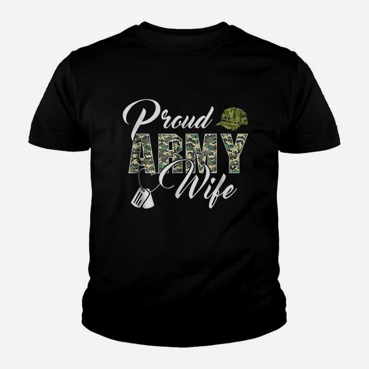 Proud Army Wife Awesome Army Soldiers Wife Kid T-Shirt