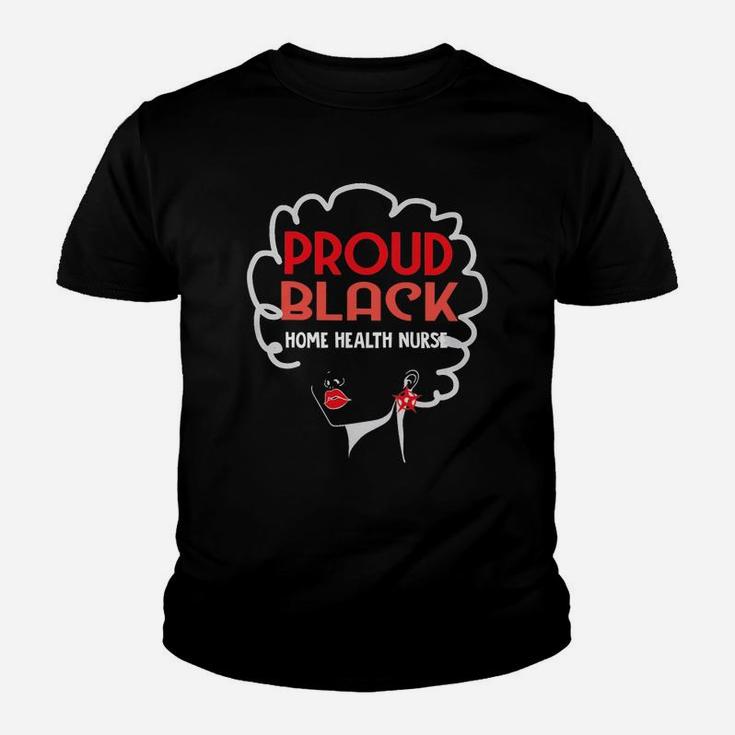 Proud Black Home Health Nurse Africa Black History Month Nursing Job Title Kid T-Shirt