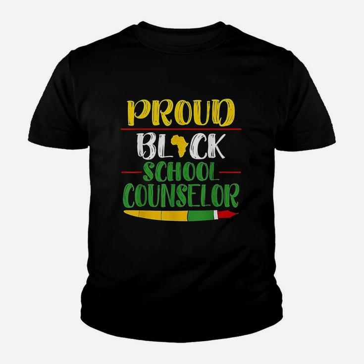 Proud Black School Counselor Black History Month Teacher Kid T-Shirt