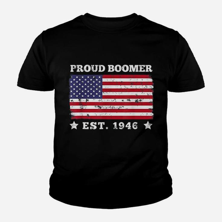 Proud Boomer Est 1946 Funny Gift Usa Patriotic Meme Gift Kid T-Shirt