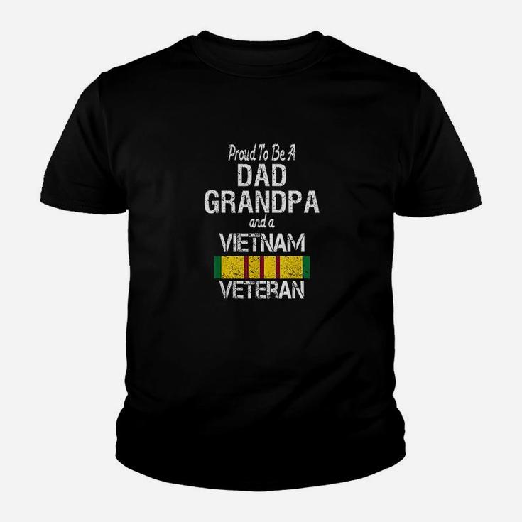 Proud Dad Grandpa Vietnam Veteran Vintage Us Military Vet Kid T-Shirt