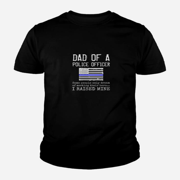 Proud Dad Of A Police Officer Father Gift Shirt Us Flag Kid T-Shirt