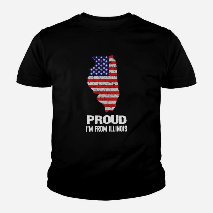 Proud I Am From Illinois Independence Day Of The Us Proud I Am From Illinois Kid T-Shirt