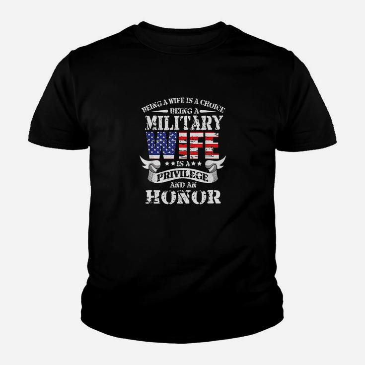 Proud Military Veterans Wife Is A Privilege And Honor Kid T-Shirt