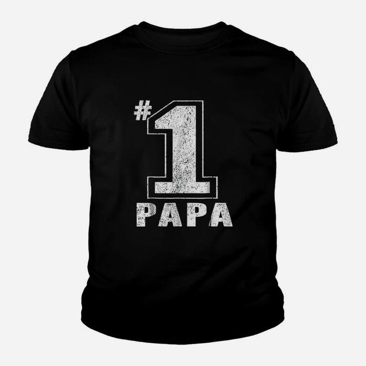 Proud Number One Papa Fathers Day Gift Men Dad Grandpa Kid T-Shirt