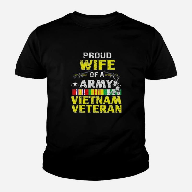 Proud Wife Of Army Vietnam Veteran Vn Veterans Wife Kid T-Shirt