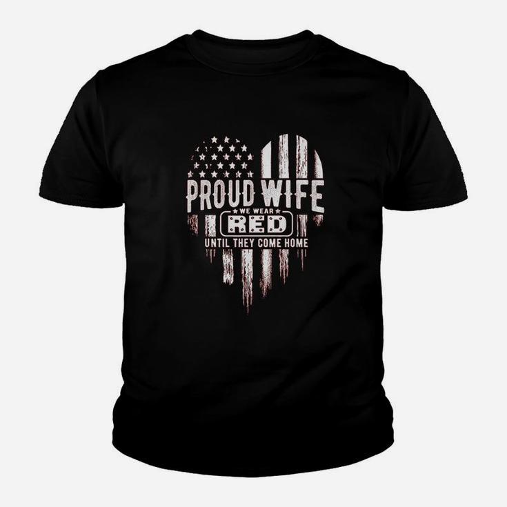 Proud Wife Red Friday Military Family Kid T-Shirt