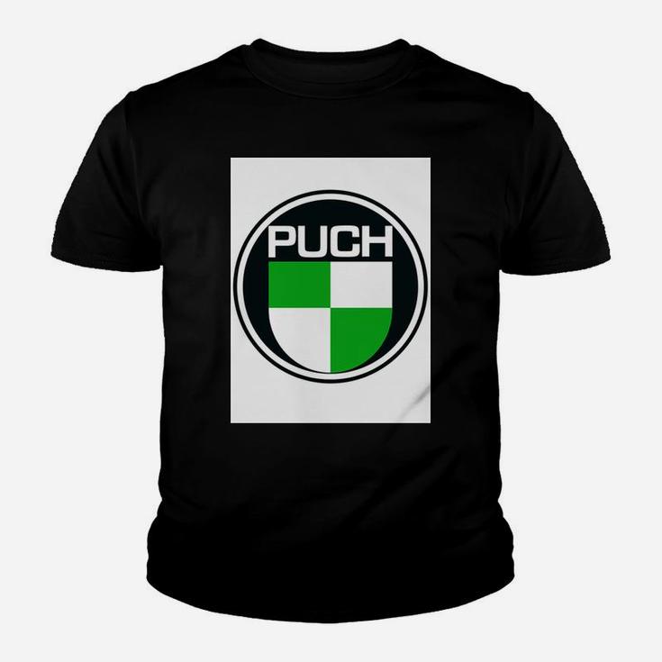 Puch-Logo Klassisches Schwarz Kinder Tshirt für Motorradfans