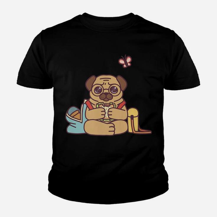 Pug Dog Student School Funny Cute Gift Kid T-Shirt