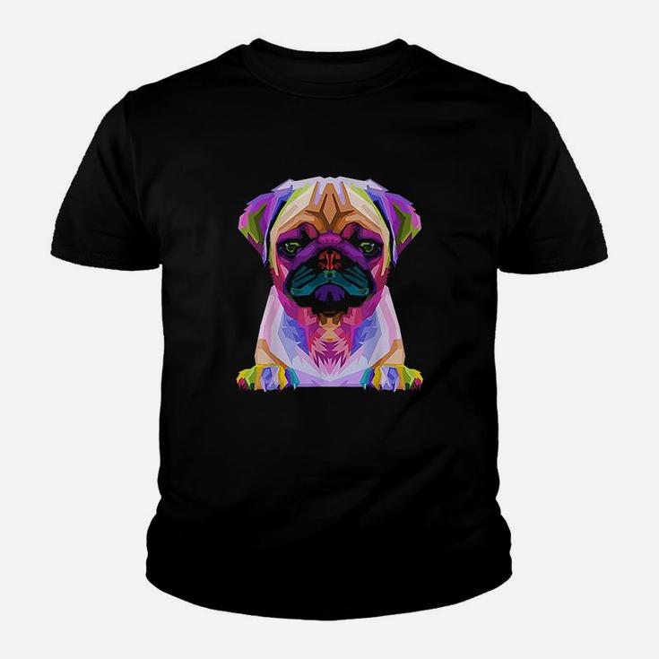 Pug Pop Art Colorful Portrait Carlino For Dog Lovers Kid T-Shirt
