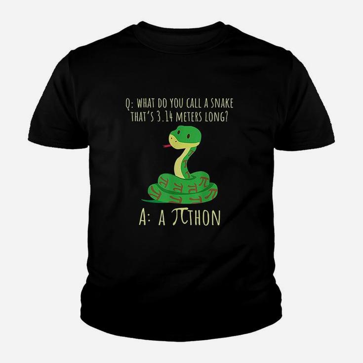 Python Pithon Pi Symbol Funny Math Teacher Pi Day Kid T-Shirt