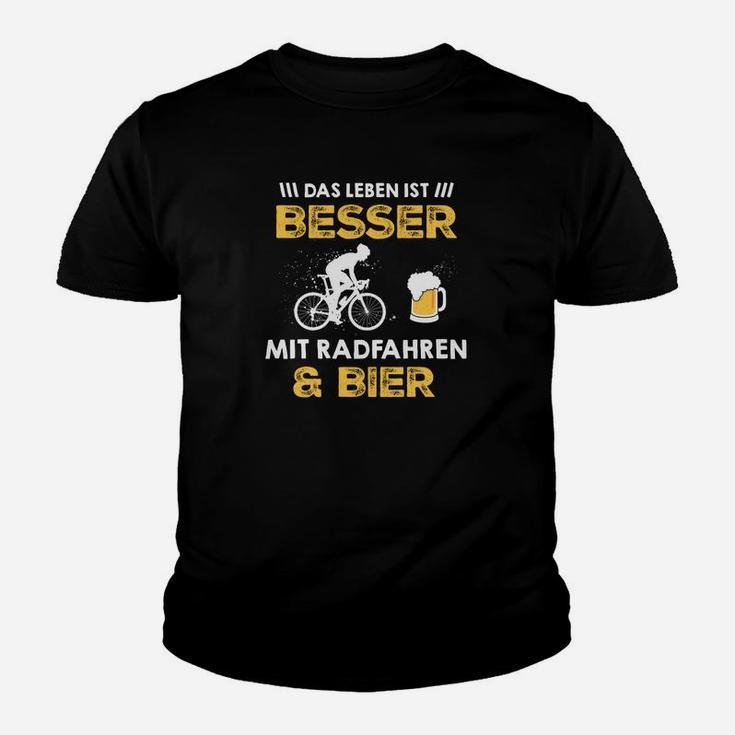 Radfahrer & Bier Fan Kinder Tshirt, Lustiges Leben ist Besser Tee