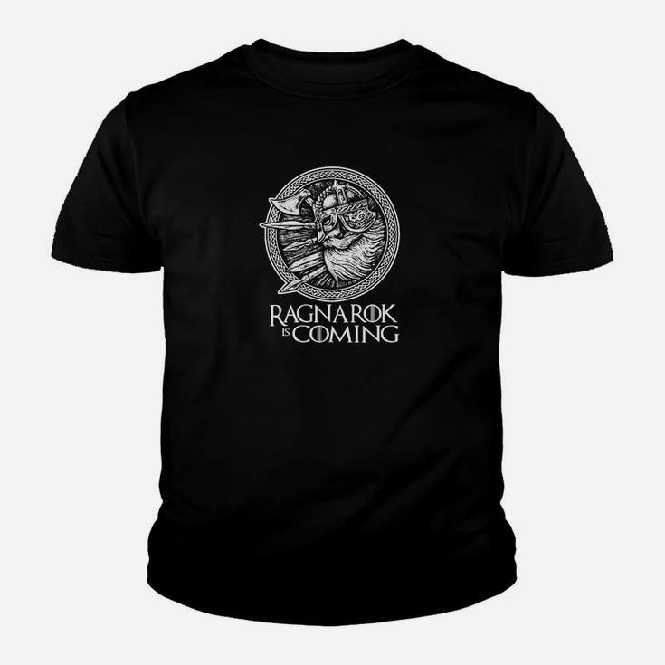 Ragnarok Coming Herren Kinder Tshirt, Nordisches Mythologie-Design in Schwarz