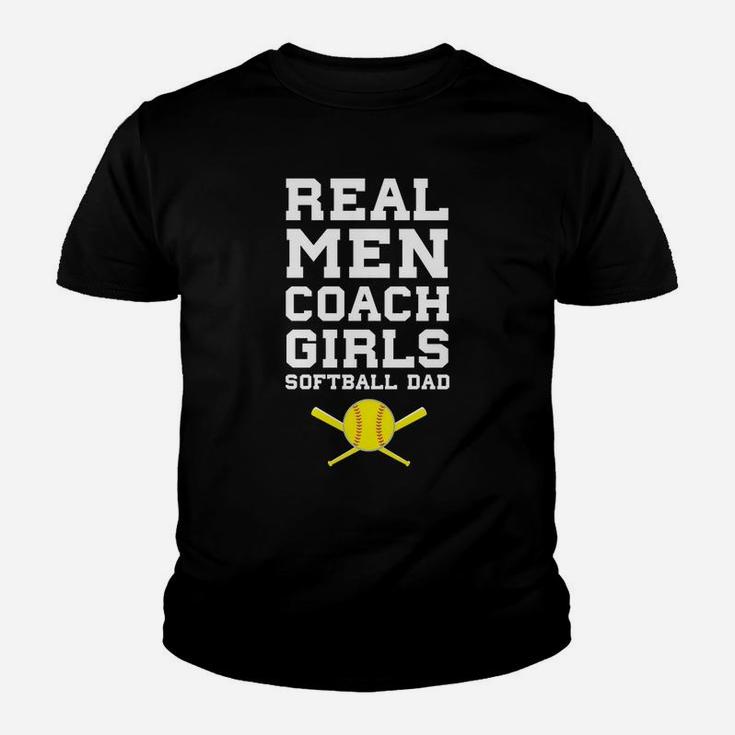Real Men Coach Girls Softball Dad Sports Kid T-Shirt