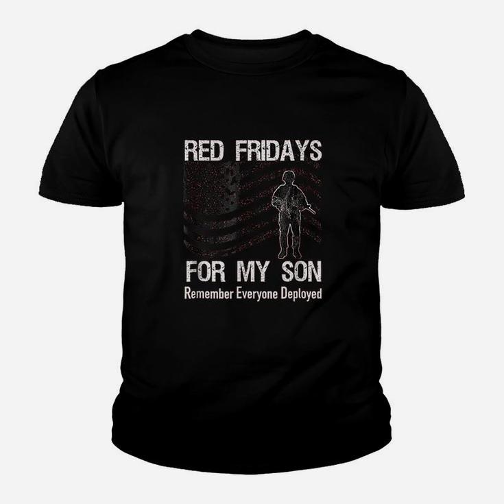 Red Friday Military On Flag Family Deployed Kid T-Shirt