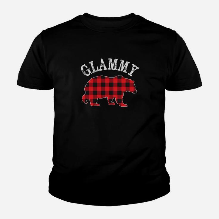 Red Plaid Glammy Bear Buffalo Matching Family Pajama Kid T-Shirt