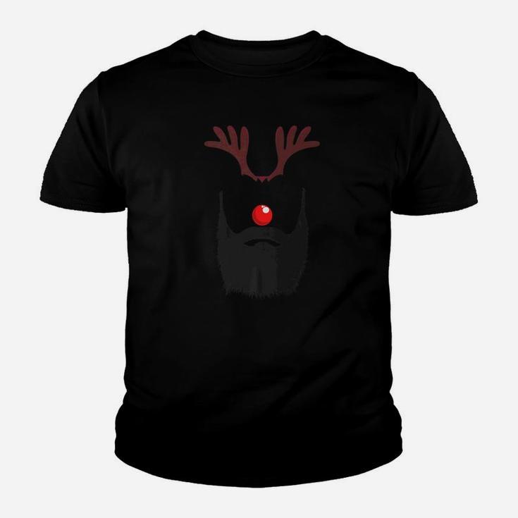 Reindeer Face Horn And Beard Daddy Xmas Kid T-Shirt