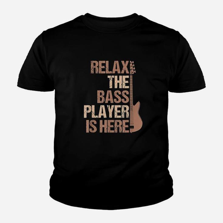 Relax The Bass Player Is Here For A Guitarist Gift Kid T-Shirt